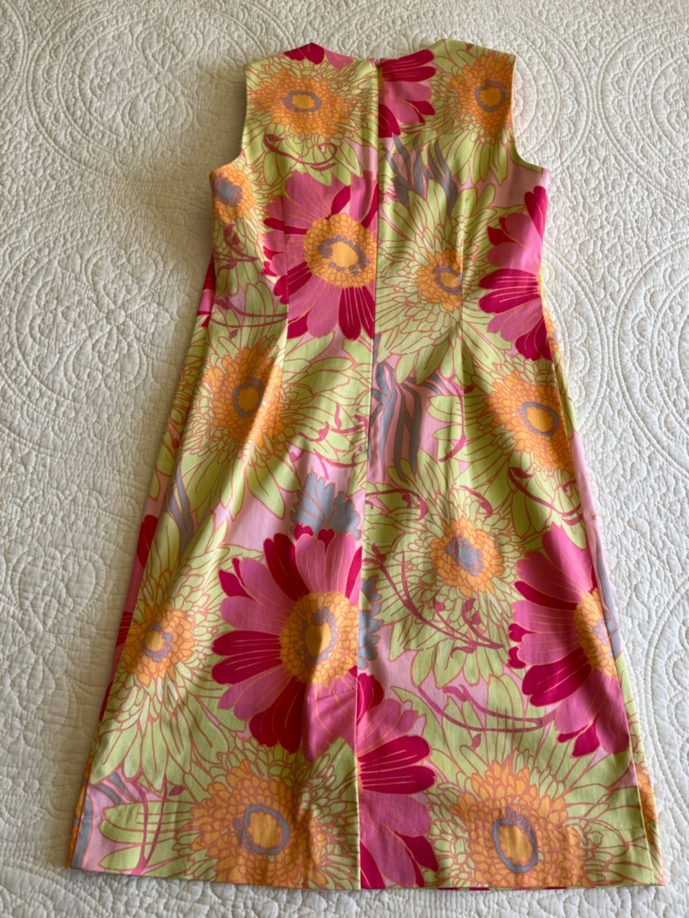 Talbots Petites Sleeveless Sheath Dress Multi Floral Pink Green Womens 10 Preppy - Picture 17 of 17